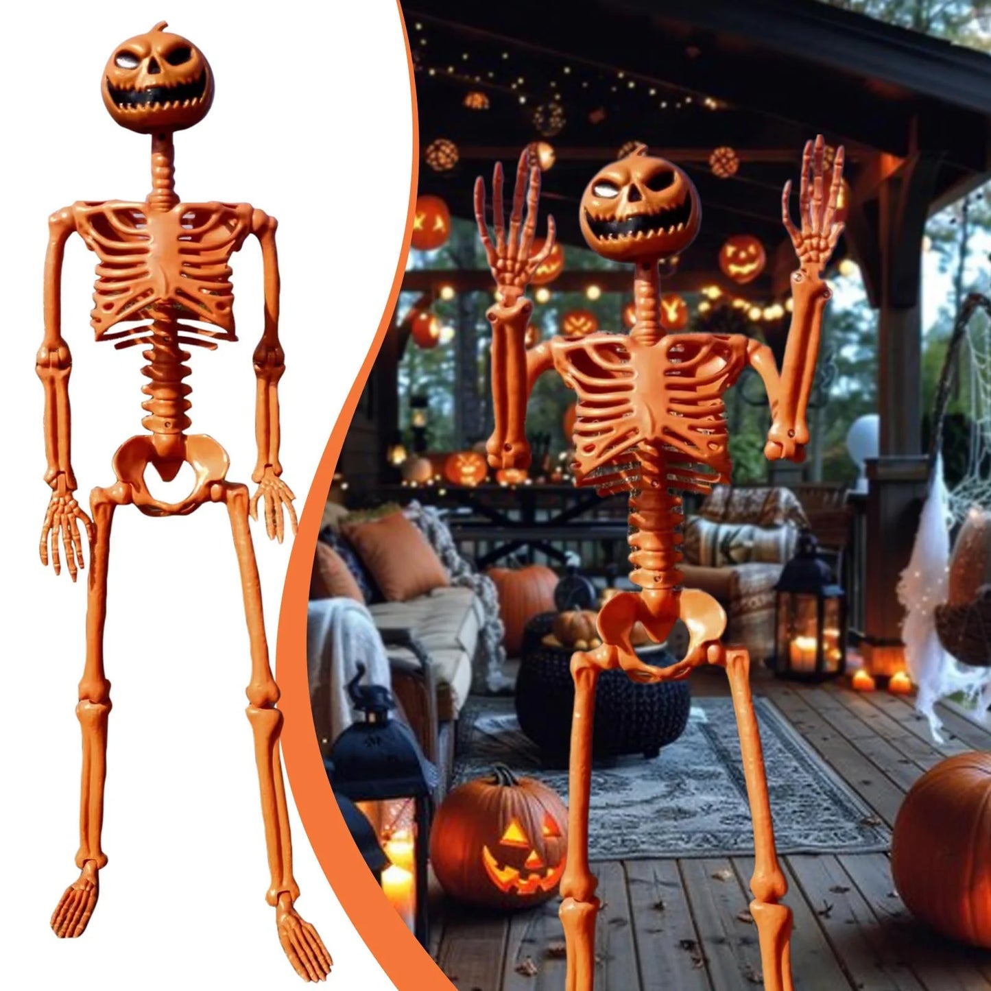 Halloween Clearance! Halloween Pumpkin Skeleton Decoration Halloween Party Decoration